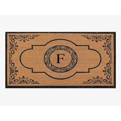 Issac Natural Coir and PVC Backing 36" X 72" Double Door Mat Outdoor Entrance Monogrammed Doormat 