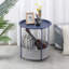 Deeley Small End Table with Storage Bag X-Shaped Cross-Leg Side Table Foldable Tray-1666701592