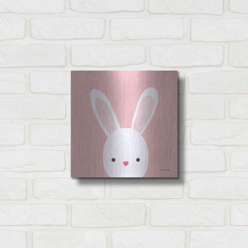 «Cuddly Bunny» par Ann Kelle - reproduction d'art non encadrée sur métal, H 12 po x l 12 po x P 0,13 po