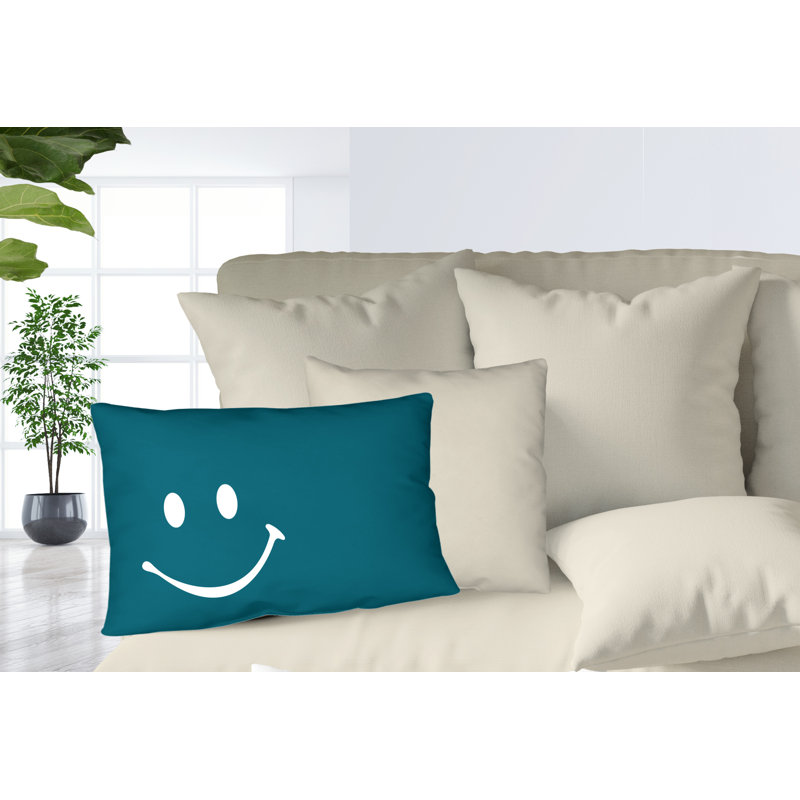 Sweet Outdoor Reversible Throw Pillow, Turquoise