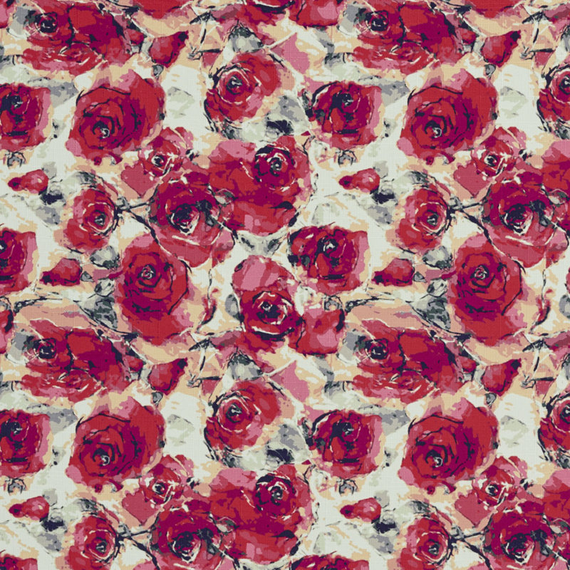 Tissu d’impression roses, Rouge