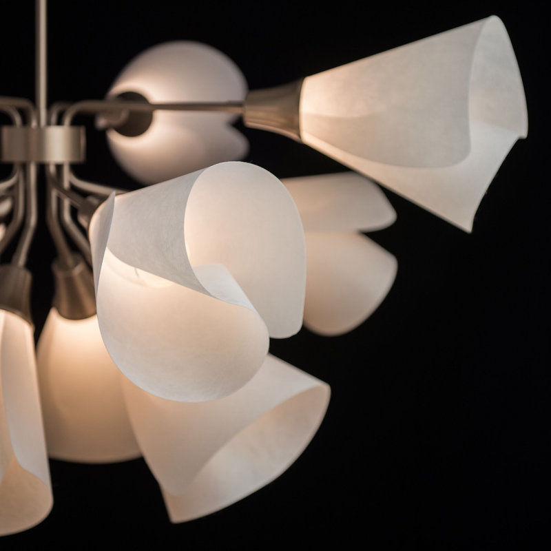 Mobius 12 - Light Sputnik Modern Linear Chandelier, Soft Gold