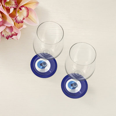 Sous-verres ronds en cuir Vegan Eye