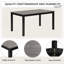 Ensemble de table de salle à manger 6 pièces avec banc et chaises, ensemble de table de salle à manger pour 6 personnes avec banc, ensemble de table de salle à manger en bois pour cuisine, salle à manger, gris clair et noir deux tons