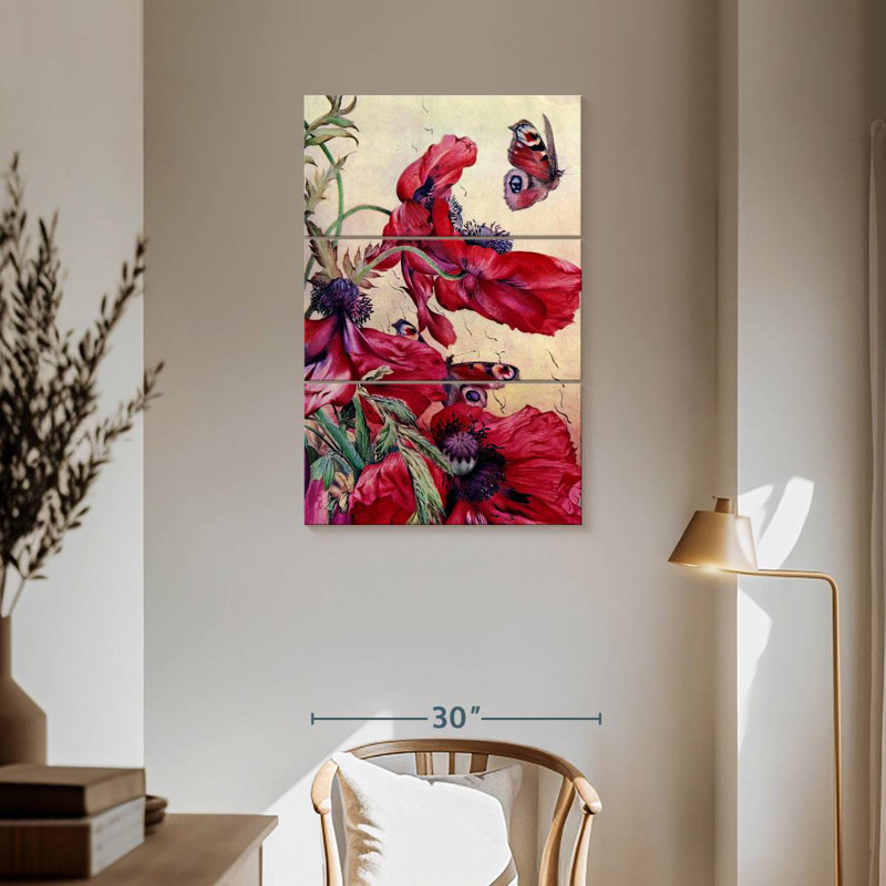 Étude de la nature du coquelicot 1917, H 57 po x l 36 po