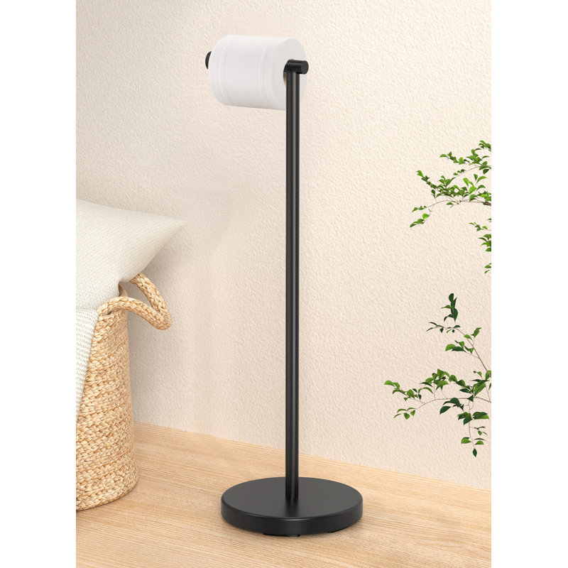 Porte-papier hygiénique sur pied, Noir mat