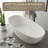 71" Stone Resin Freestanding Bathtub, Elegant Oval Stand Alone Soaking Tubs, Solid Surface Bathtub With Drain & Integrated Slotted Overflow Matte White-120328368