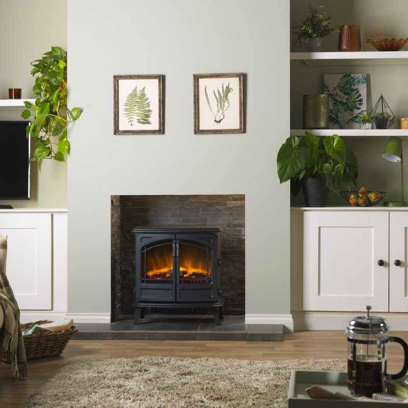 Dimplex Cassia Noir Large Optiflame Freestanding Electric Stove Fire, Black, 62 cm W
