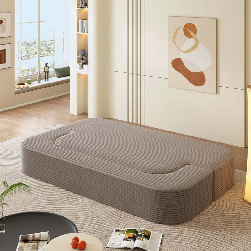 Canapé moderne pliable 2-en-1 avec couverture fonctionnelle et 2 coussins moelleux, canapé en velours côtelé moelleux confortable, canapé-lit convertible, canapé à siège profond pour le salon, la chambre à coucher