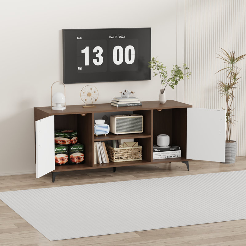 Console for TVs up to 55", Walnut&white