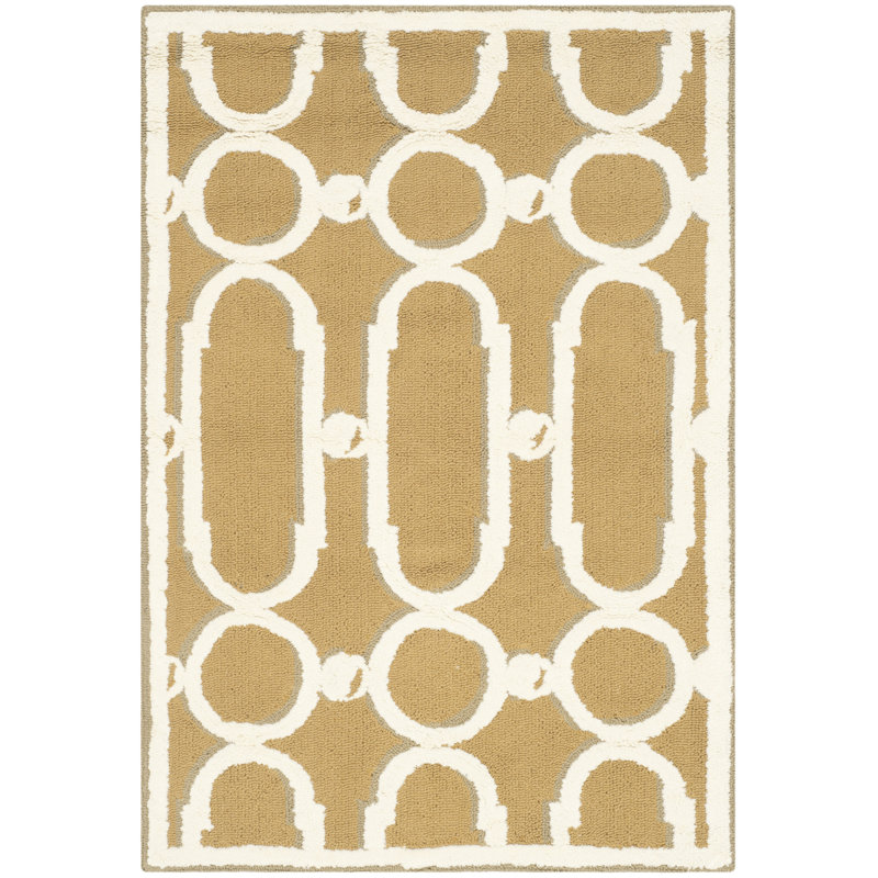 Sheeran Newport Hand Hooked Cotton Pile Geometric Rug, Rectangle 2' x 3'