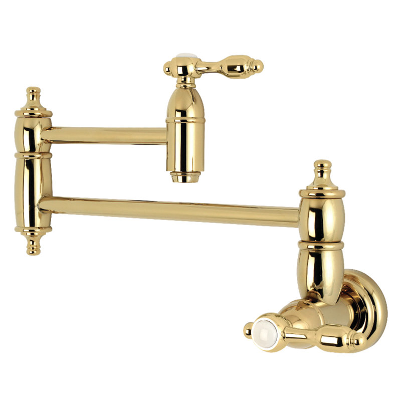 Kingston Brass Tudor Two-Handle 1-Hole Wall Mount Pot Filler Faucet