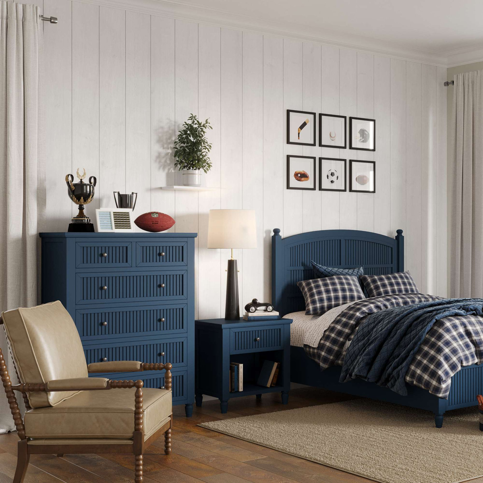 Pearce 6-Drawer Chest, Navy