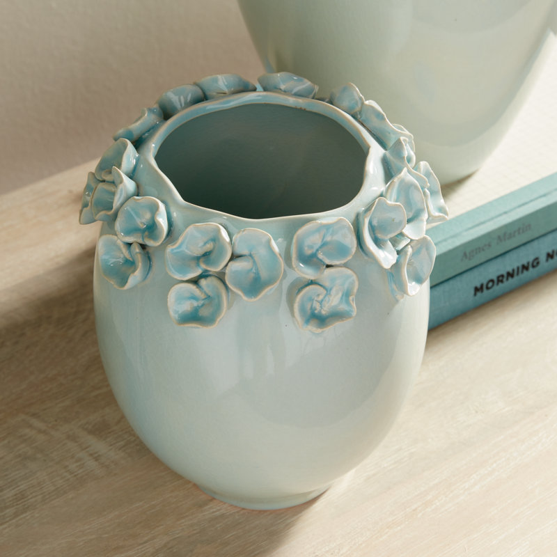 Petite Fleur Handmade Clay Table Vase, 7.75"