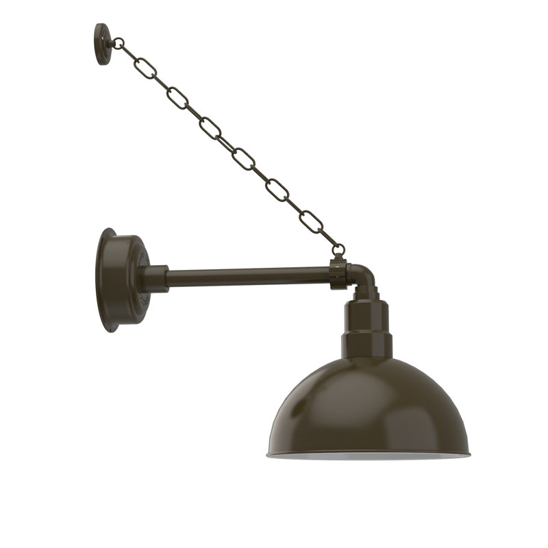 Luminaire de grange d’extérieur à del Dipkarpaz, H 16 po x l 12 po x P 23 po, Bronze acajou