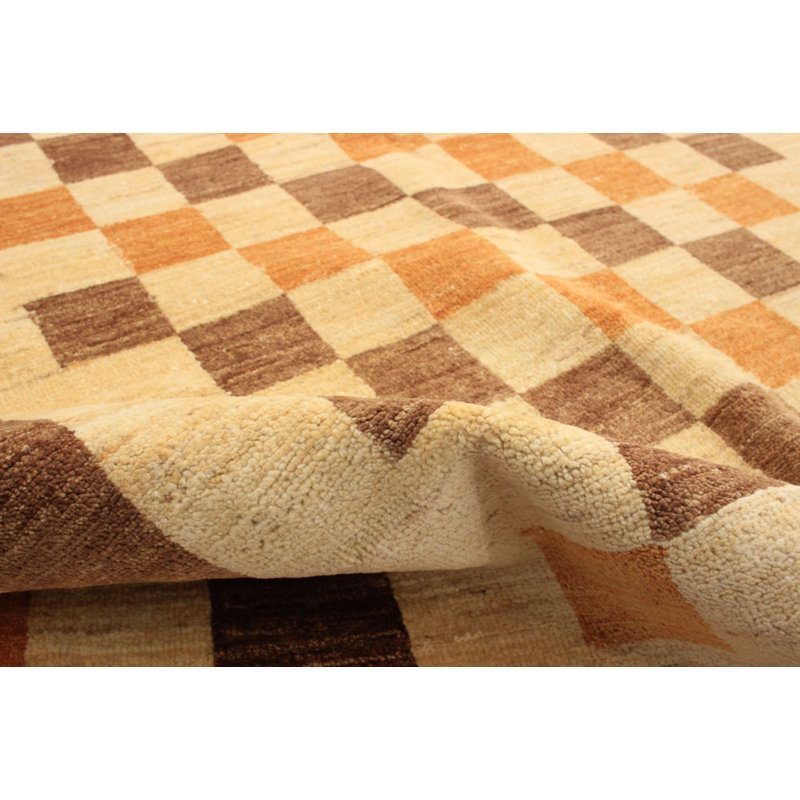 Tapis unique en laine noué à la main ziegler des années 2010 de 5 pi 5 po x 8 pi beige / brun Aracelys