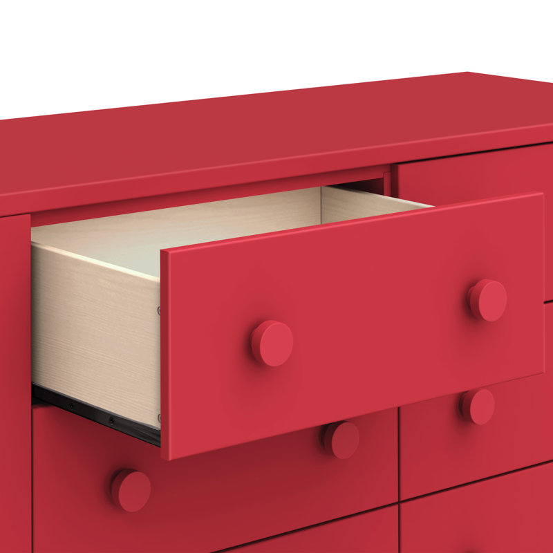 Commode 6 tiroirs Sammy, Rouge fraise