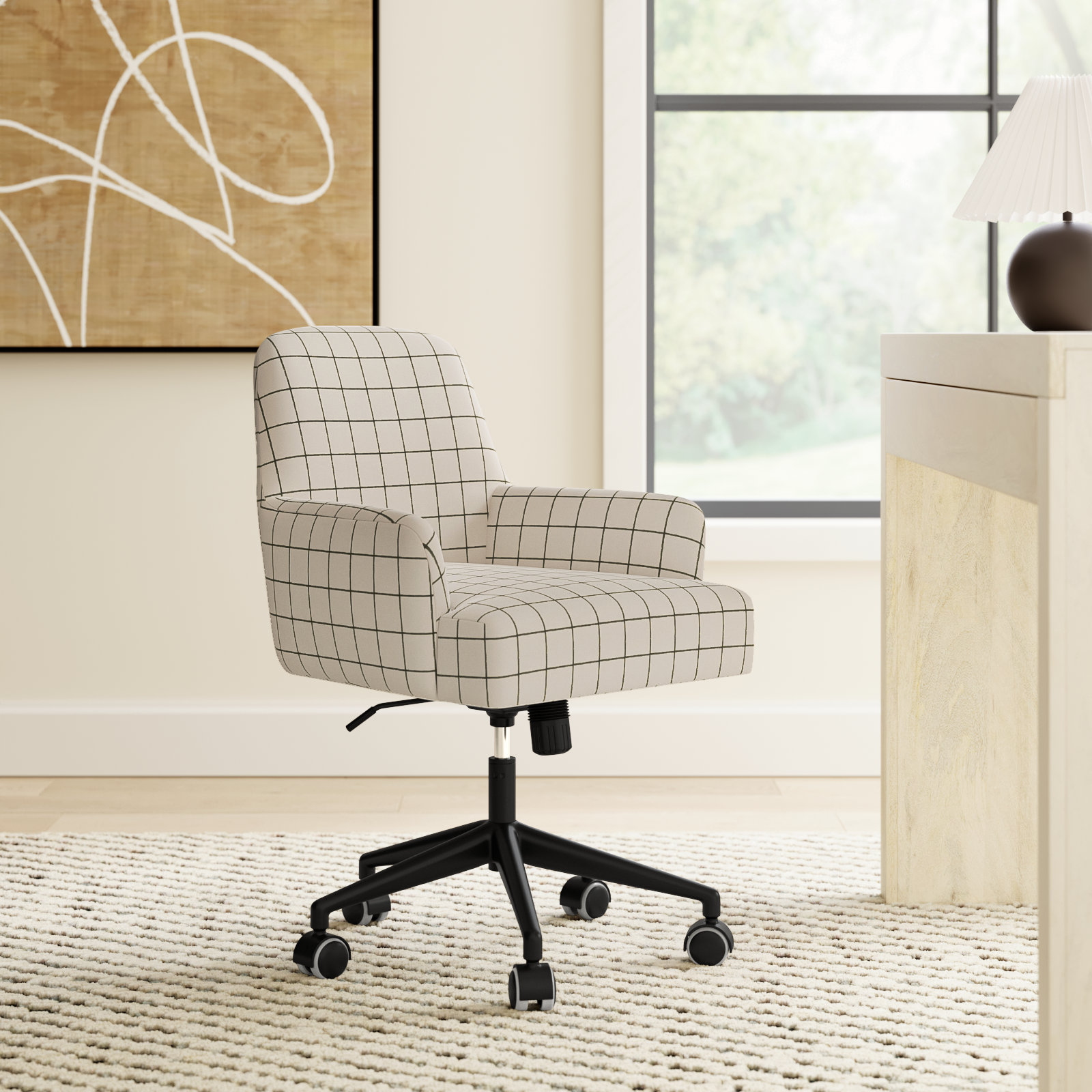 Aatos Adjustable Office Chair, Line Tattersall Green