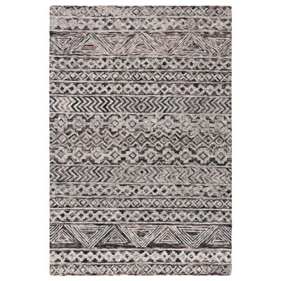Dimartino Hand Tufted Wool/Cotton Southwestern Rug in Gray/Brown