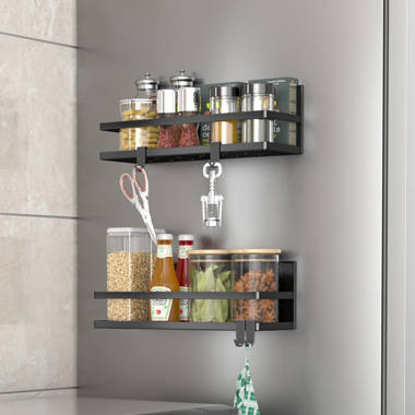 HappyHome Spice Rack with Jars, Funnel, Labels, & Pen - Wall Mount Metal Spice  Organizer 