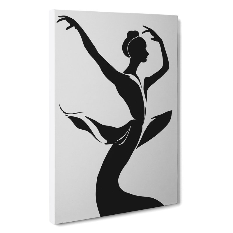 XC1022-2826X Monochrome Ballerina No.2 - Wrapped Canvas Print, 50cm H x 35cm W x 3cm D, wrapped Canvas
