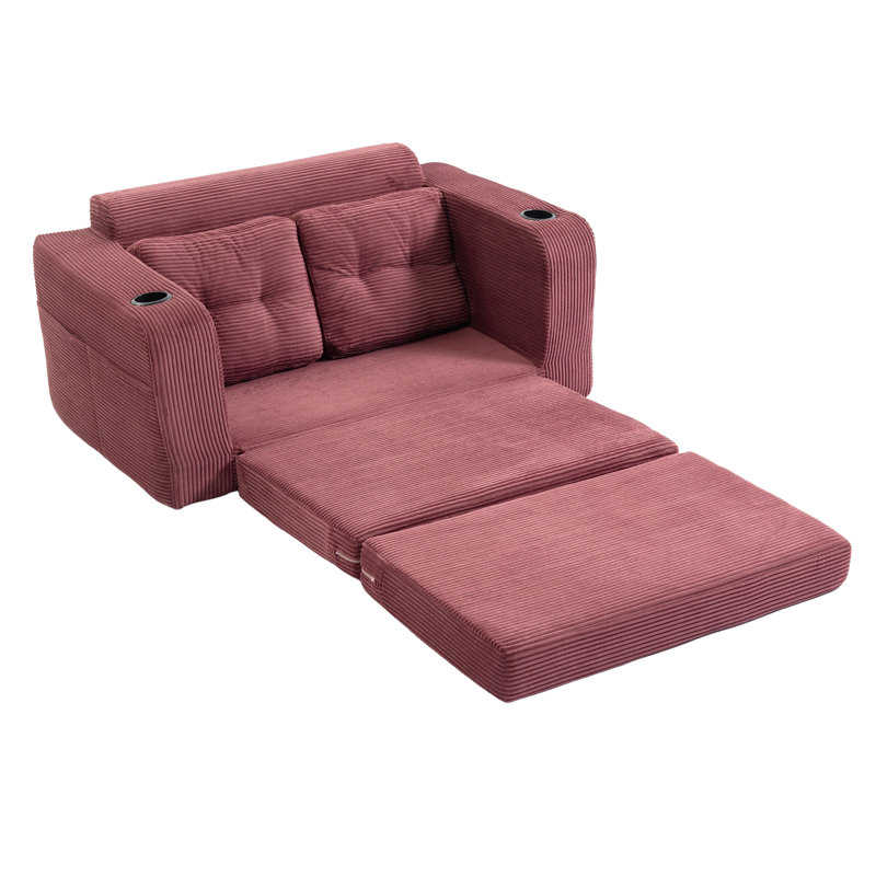 Canapé-lit convertible 2-en-1 avec mousse à mémoire de forme haute densité, conception de canapé de plancher dépliable pour le salon, la chambre à coucher ou le salon.