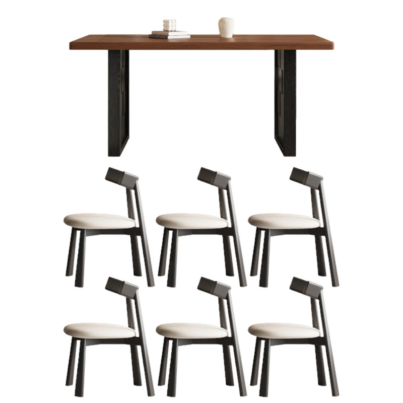 Mease, 7 pièces : table, 6 chaises, H 29,53 po x l 62,99 po x P 31,5 po, Brun