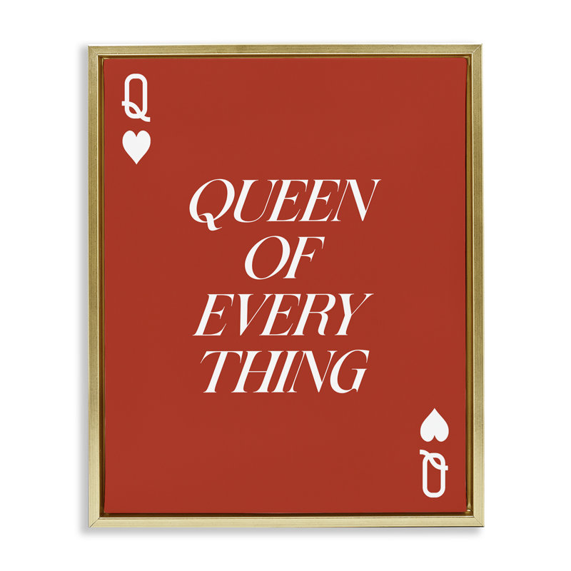 Art mural sur toile flottant avec carte grand format Queen, H 21 po x l 17 po, Cadre flottant métallique doré