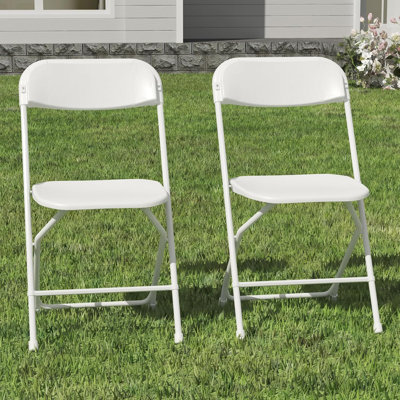 Chaises pliantes légères en plastique 350 lb, portatives pour l'extérieur et le bureau
