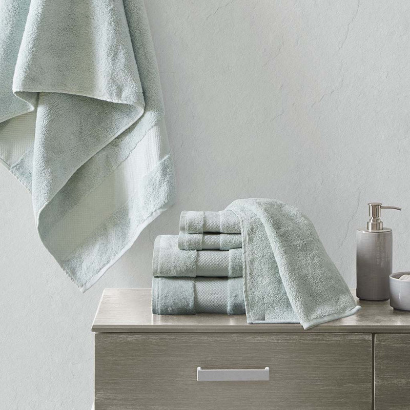 Ensemble de 6 pièces pour chambre d'amis 100% coton, Écume de mer, écume de mer