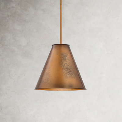 Suspension simple industrielle en bronze antique de 15 pouces