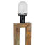 Lampe de table rectangulaire d'extérieur en ardoise 31 "avec abat-jour beige H 31"