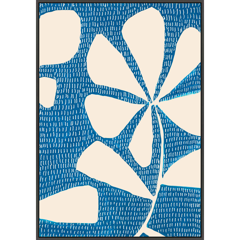 Ceramic Blue 6 by Andrea Stokes - Framed Wall Art, Black Picture Framed Canvas, 38" H x 26.5" W