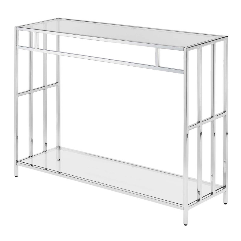 Meribelle 42'' Console Table, Chrome, 30" H x 42" W x 11.75" D