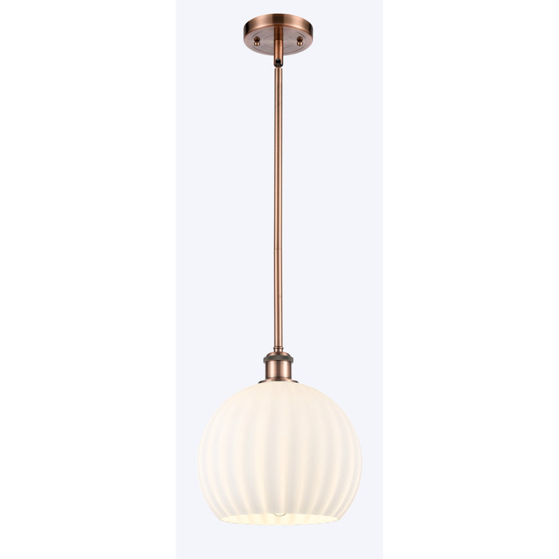Luminaire suspendu 1 lumière Sabanc, Cuivre antique, H 11,75 po x l 10 po x P 10 po