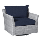 Outdoor Club Glider Wicker Chair with Cushions