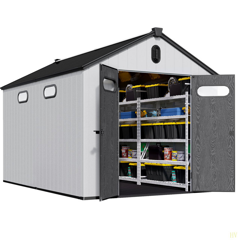 8 pi L 12 pi. D Remise de rangement en plastique avec plancher