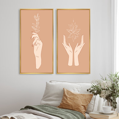 «Leaves and Spirit Minimalist I», ensemble de 2 impressions
