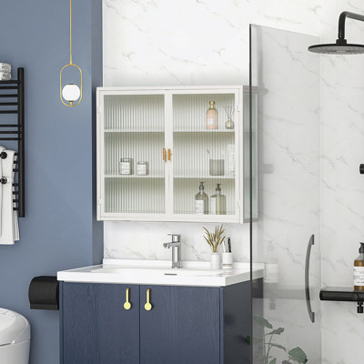 Armoire murale moderne à deux portes avec rangement à trois niveaux