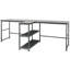 Bureau d'ordinateur avec 2 tablettes de rangement, bureau à cadre en acier pour bureau personnel