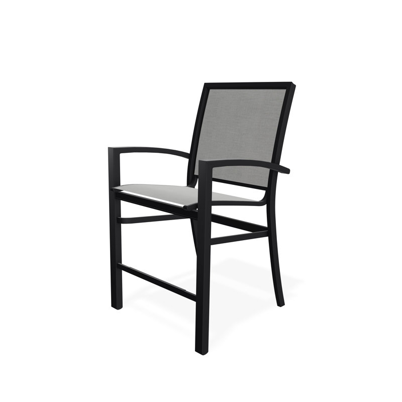 Tabouret de comptoir d'extérieur 26 po Kendall, Noir, Alliage Sunbrella®