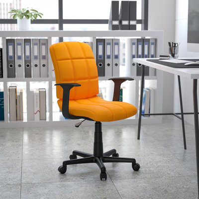 Mid-Back Quilted Vinyl Swivel Task Office Chair