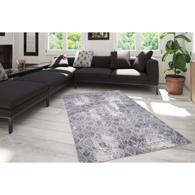 Luxueux tapis lavable à la machine, 100% polyester, 7,5 x 10,8 pieds | Hauteur des poils: 0,2 po, 1850 g / m² | Dessus en polyester recyclé, facile d'entretien, parfait pour le salon et la chambre à coucher, conception douce et durable