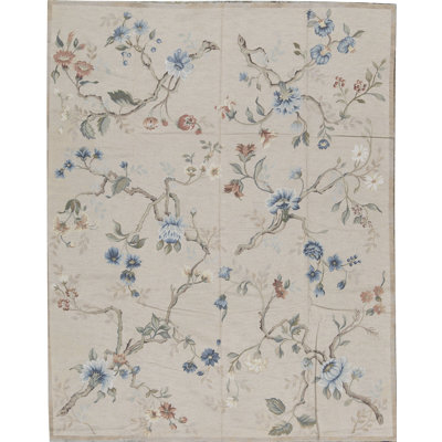 Tapis beige noué à la main de haute qualité
