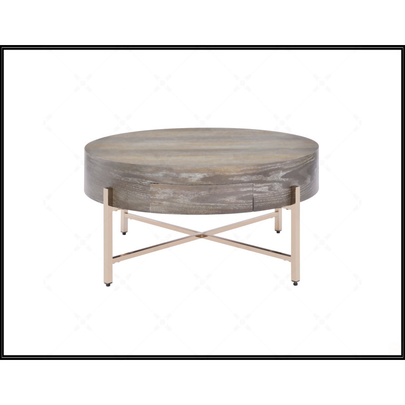 Table basse brun clair et champagne