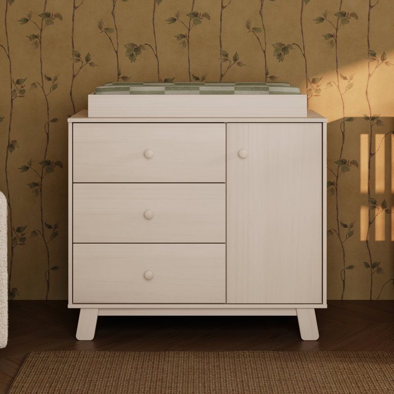 Hudson Modern 3-Drawer Dresser, Natural Walnut