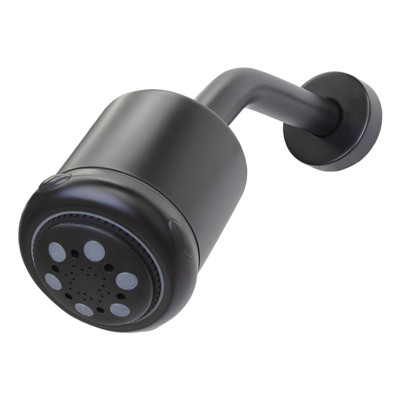 Cigno 1569 Wall Mount Abs Shower Head, Matte Black