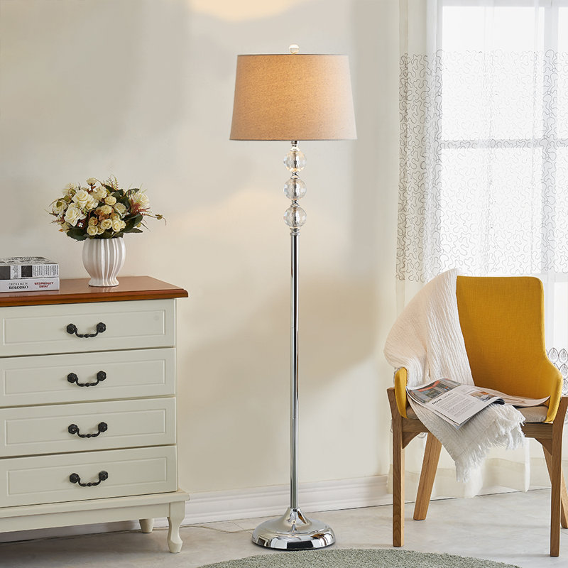 Alexys 62'' Polished Traditional Floor Lamp, Oatmeal