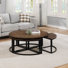 Table basse ronde en bois d'acacia Kersh Arcadia