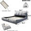 Lit rembourré gris avec structure et grand rembourrage confortable-324578844-324578846
